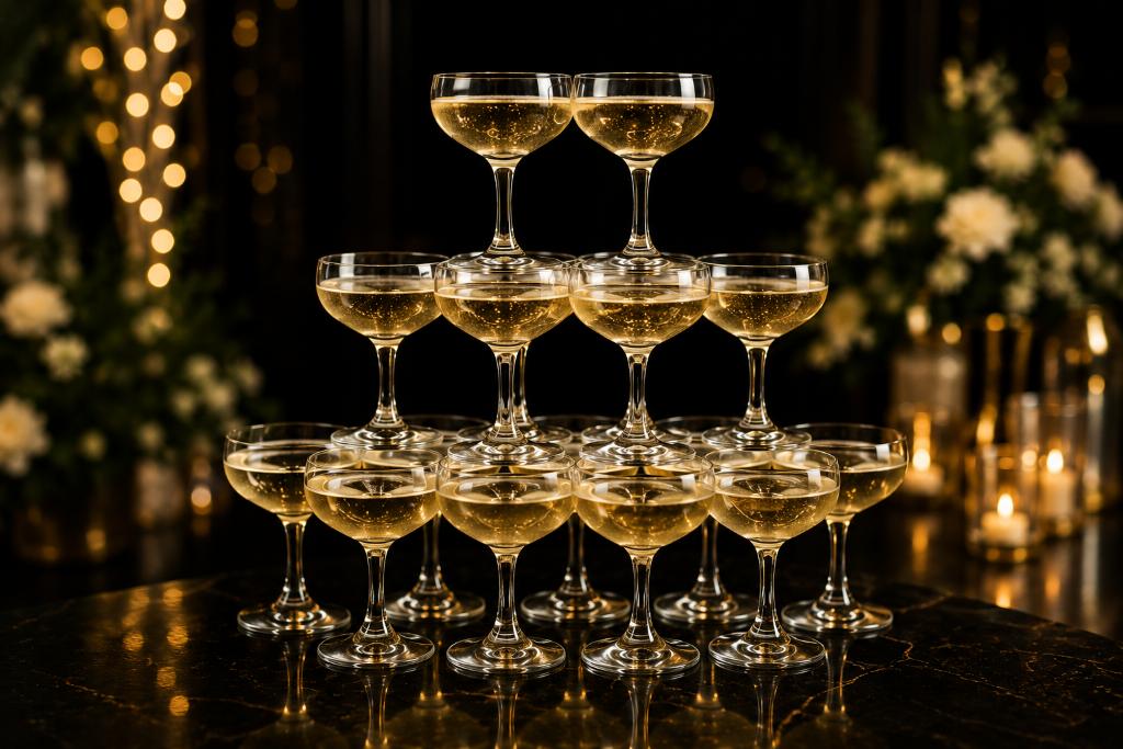 Champagne tower for Platinum VIP Experience