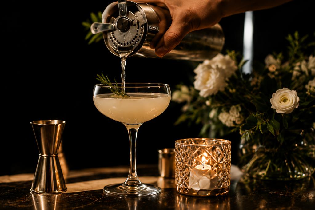 Elegant cocktail pour for Diamond Experience package